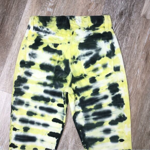 Hudson Holly High Rise Cropped Bootcut Jeans in Electric Citron 24 NWT - Picture 5 of 9